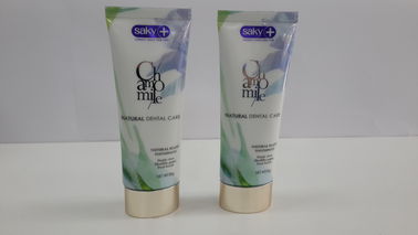 เคลือบอลูมิเนียมบรรจุภัณฑ์เครื่องสำอางหลอดรูปไข่พิมพ์ซิลค์สกรีนบน Silver Cold Stamping
